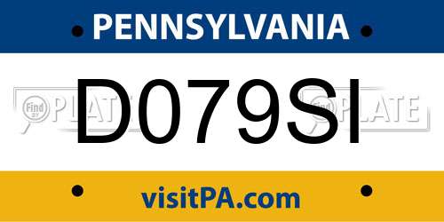 D079SI Pennsylvania License Plate