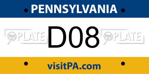 D08 Pennsylvania License Plate