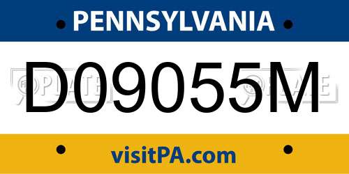 D09055M Pennsylvania License Plate