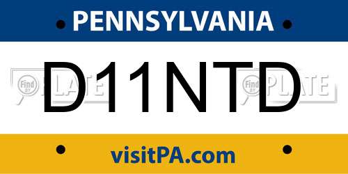 D11NTD Pennsylvania License Plate
