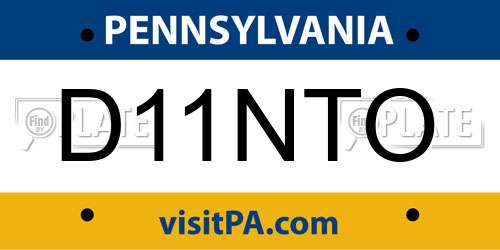 D11NTO Pennsylvania License Plate