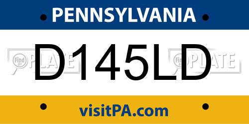 D145LD Pennsylvania License Plate