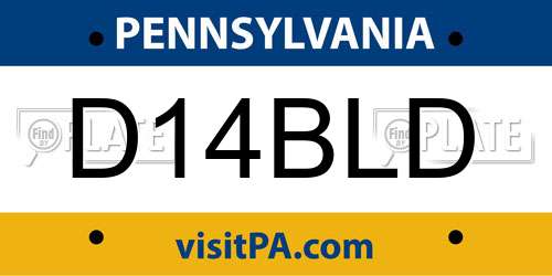 D14BLD Pennsylvania License Plate