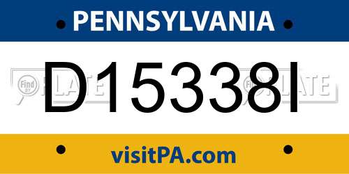 D15338I Pennsylvania License Plate