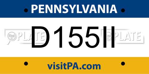 D155II Pennsylvania License Plate