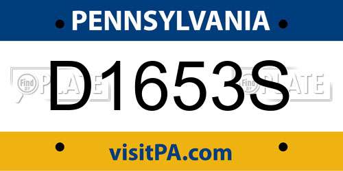 D1653S Pennsylvania License Plate