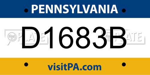 D1683B Pennsylvania License Plate