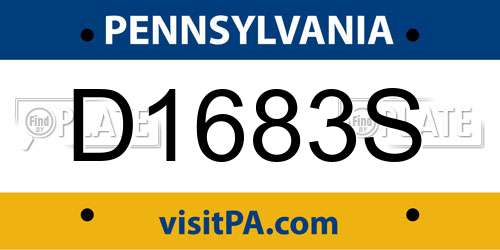 D1683S Pennsylvania License Plate