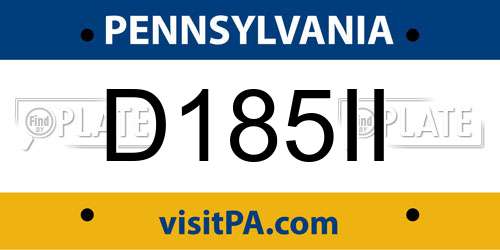 D185II Pennsylvania License Plate
