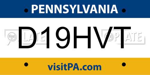 D19HVT Pennsylvania License Plate