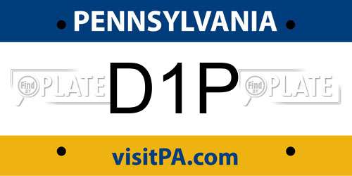 D1P Pennsylvania License Plate