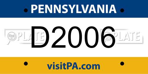 D2006 Pennsylvania License Plate