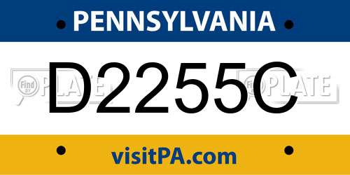 D2255C Pennsylvania License Plate