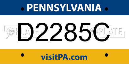 D2285C Pennsylvania License Plate