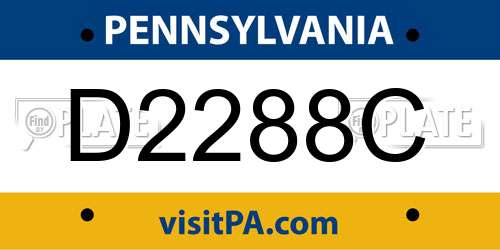 D2288C Pennsylvania License Plate