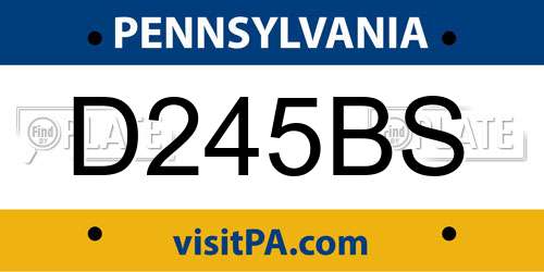 D245BS Pennsylvania License Plate