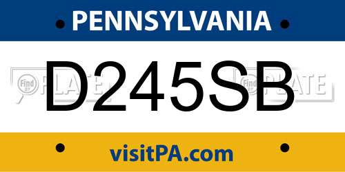 D245SB Pennsylvania License Plate