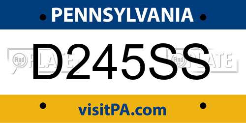 D245SS Pennsylvania License Plate
