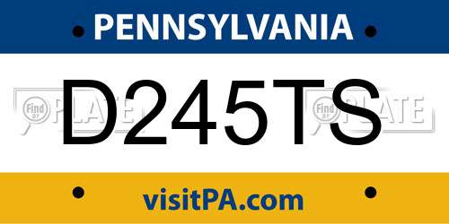 D245TS Pennsylvania License Plate