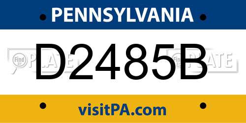D2485B Pennsylvania License Plate
