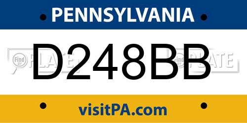 D248BB Pennsylvania License Plate