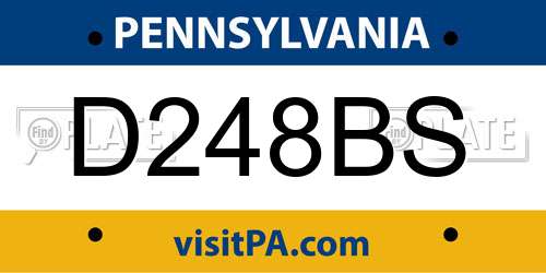 D248BS Pennsylvania License Plate