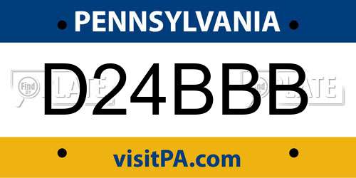 D24BBB Pennsylvania License Plate