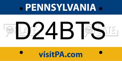 D24BTS Pennsylvania License Plate