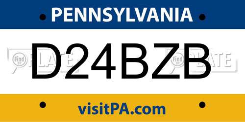 D24BZB Pennsylvania License Plate