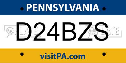 D24BZS Pennsylvania License Plate