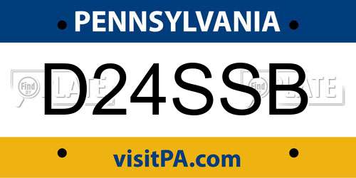 D24SSB Pennsylvania License Plate