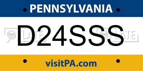D24SSS Pennsylvania License Plate