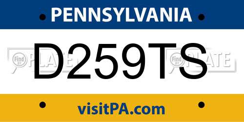 D259TS Pennsylvania License Plate