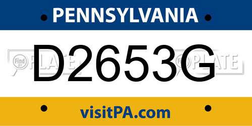 D2653G Pennsylvania License Plate
