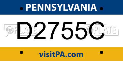D2755C Pennsylvania License Plate