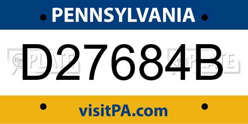 D27684B Pennsylvania License Plate