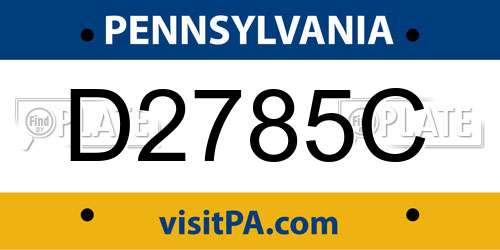 D2785C Pennsylvania License Plate