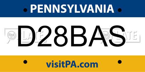 D28BAS Pennsylvania License Plate
