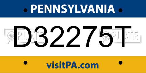 D32275T Pennsylvania License Plate