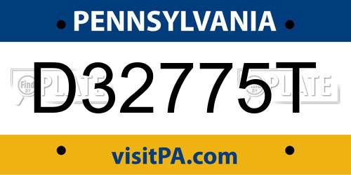 D32775T Pennsylvania License Plate