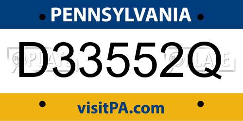 D33552Q Pennsylvania License Plate