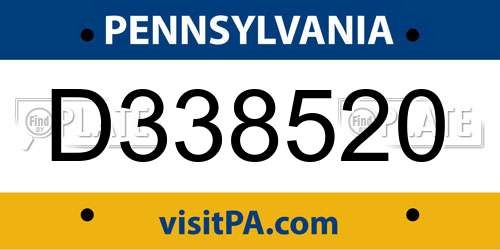 D338520 Pennsylvania License Plate