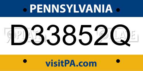 D33852Q Pennsylvania License Plate