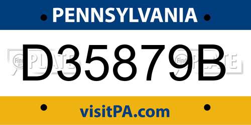 D35879B Pennsylvania License Plate