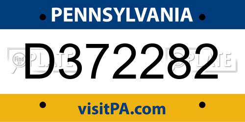 D372282 Pennsylvania License Plate