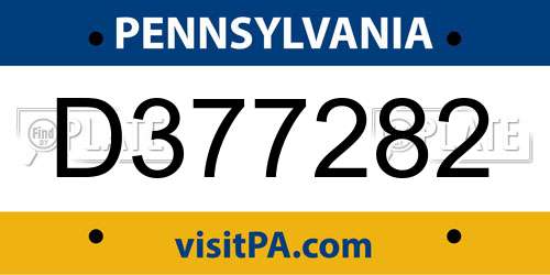 D377282 Pennsylvania License Plate