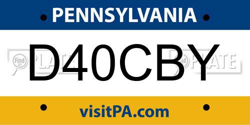 D40CBY Pennsylvania License Plate