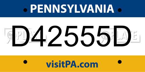 D42555D Pennsylvania License Plate