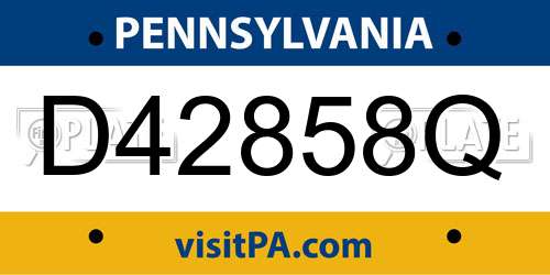 D42858Q Pennsylvania License Plate