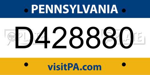 D428880 Pennsylvania License Plate